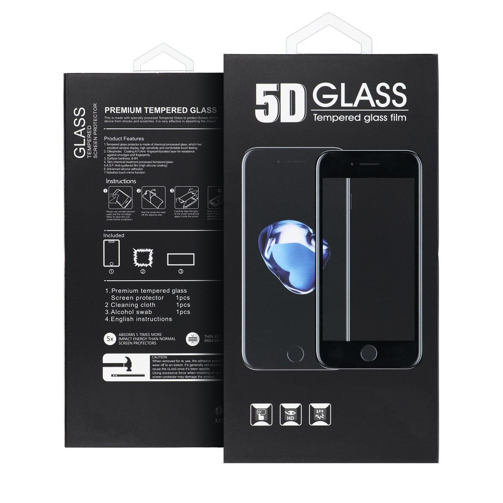 Forcell 5D tvrzené sklo na iPhone 13 , černé 5903396121340