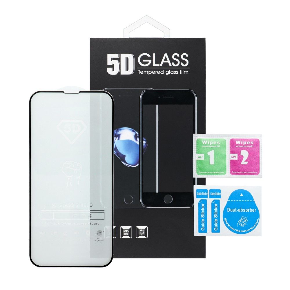 Forcell 5D tvrzené sklo na iPhone 13 , černé 5903396121340