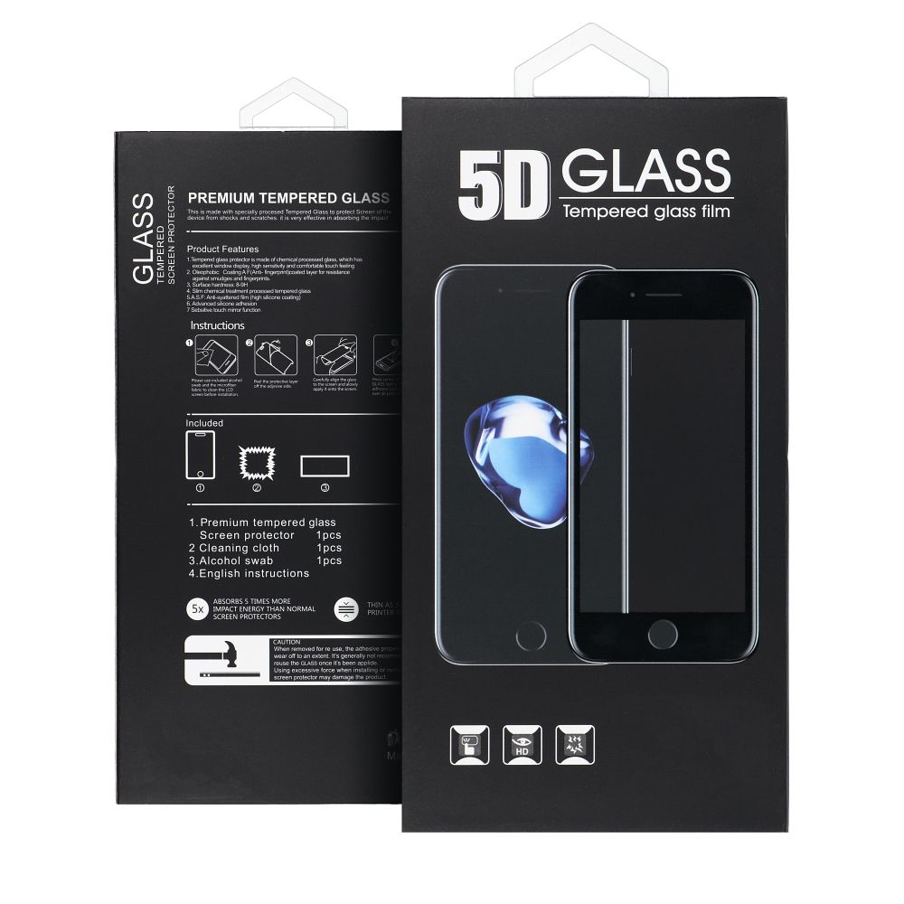 Forcell 5D tvrzené sklo na iPhone 15/16 , černé 5903396248016