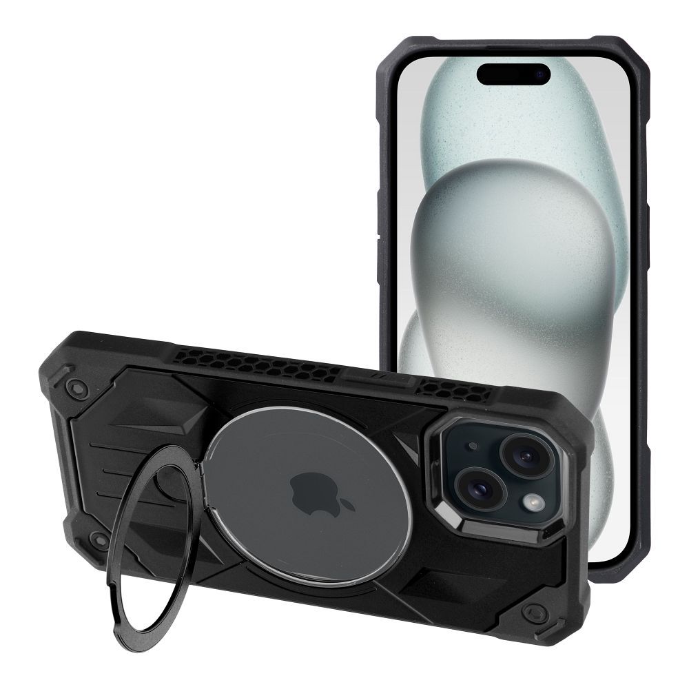 ARMOR MAG COVER case compatible with MagSafe for IPHONE 15 black