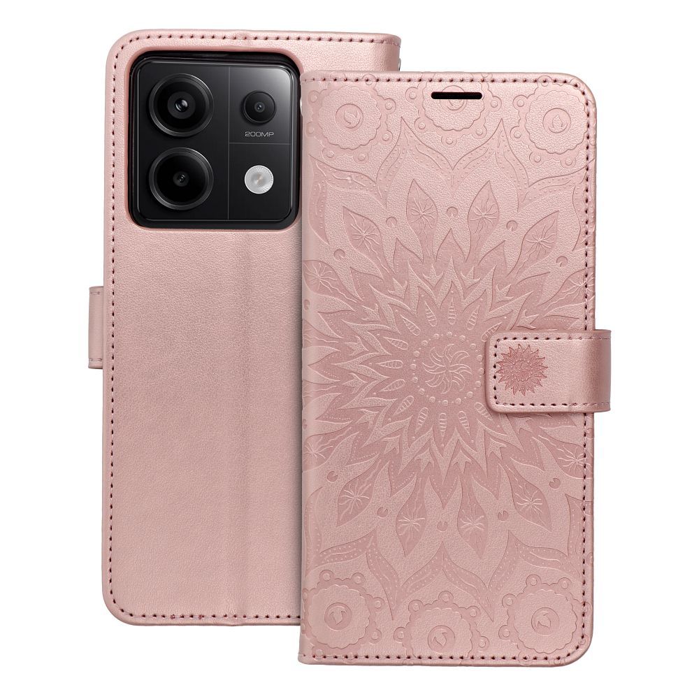 MEZZO könyvtok XIAOMI Redmi Note 13 Pro 5G mandala rózsaarany