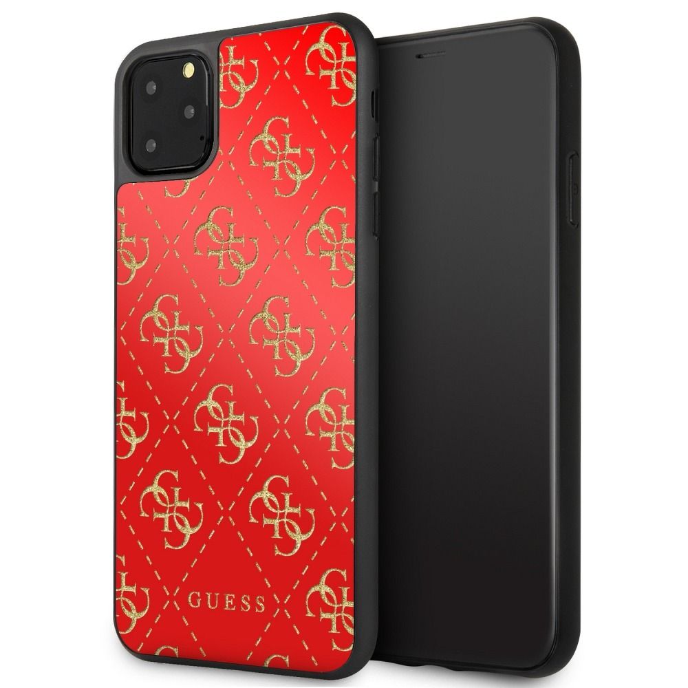 GUESS case for IPHONE 11 Pro Max GUHCN654GGPRE (4G Double Layer Glitter) red