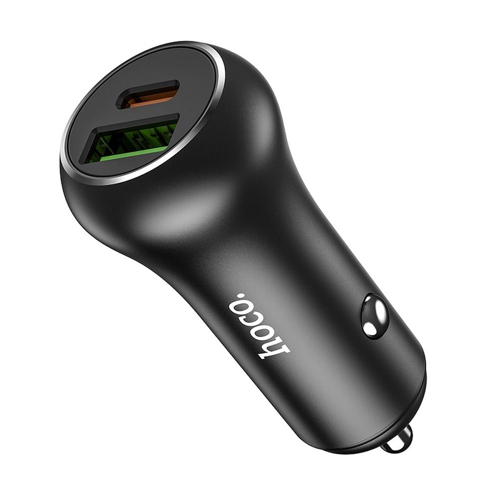 HOCO autós töltő USB A + Type C PD QC3.0 20W Z38 fekete