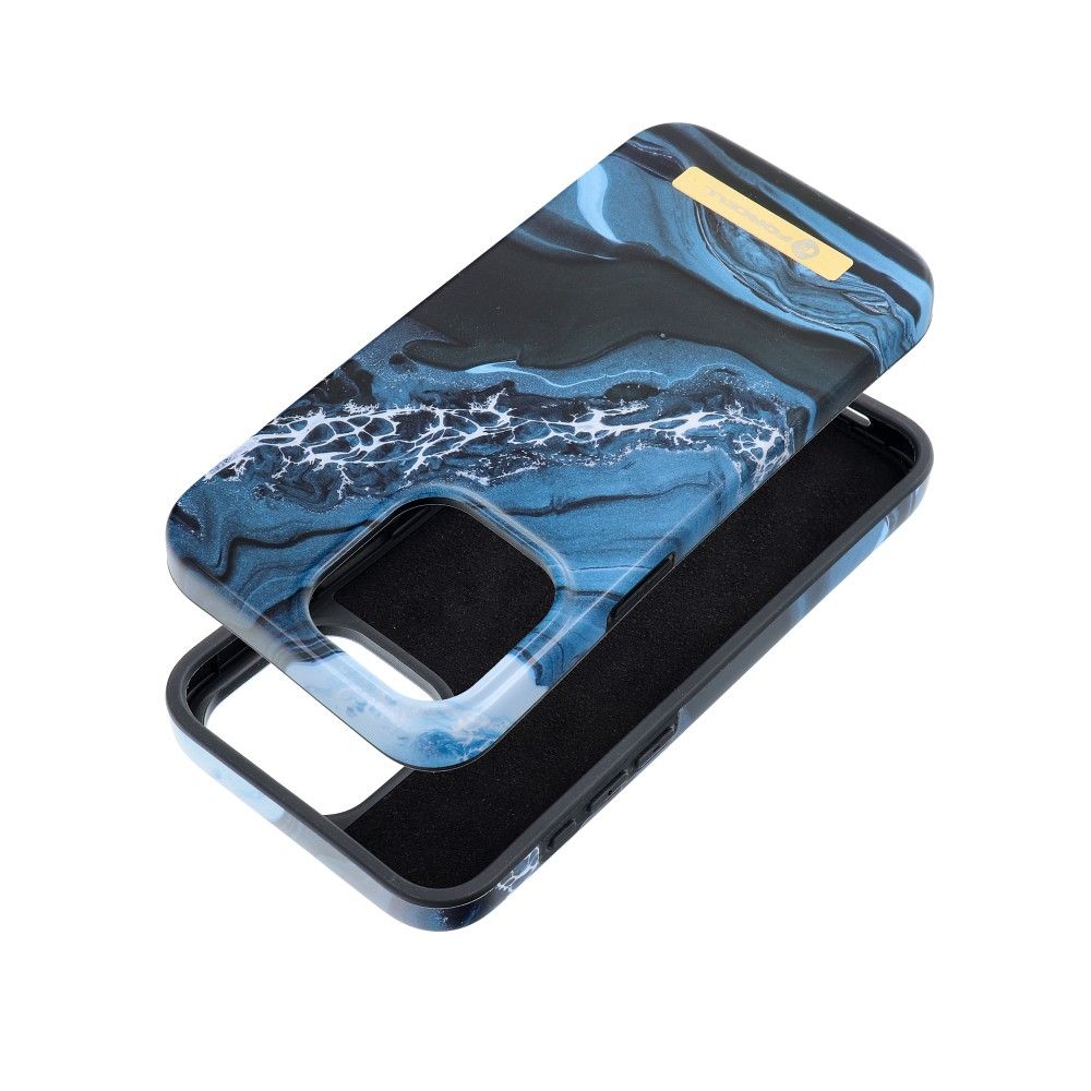 FORCELL F-PROTECT Mirage tok MagSafe kompatibilis IPHONE 15 Pro Max-hoz – óceán márvány