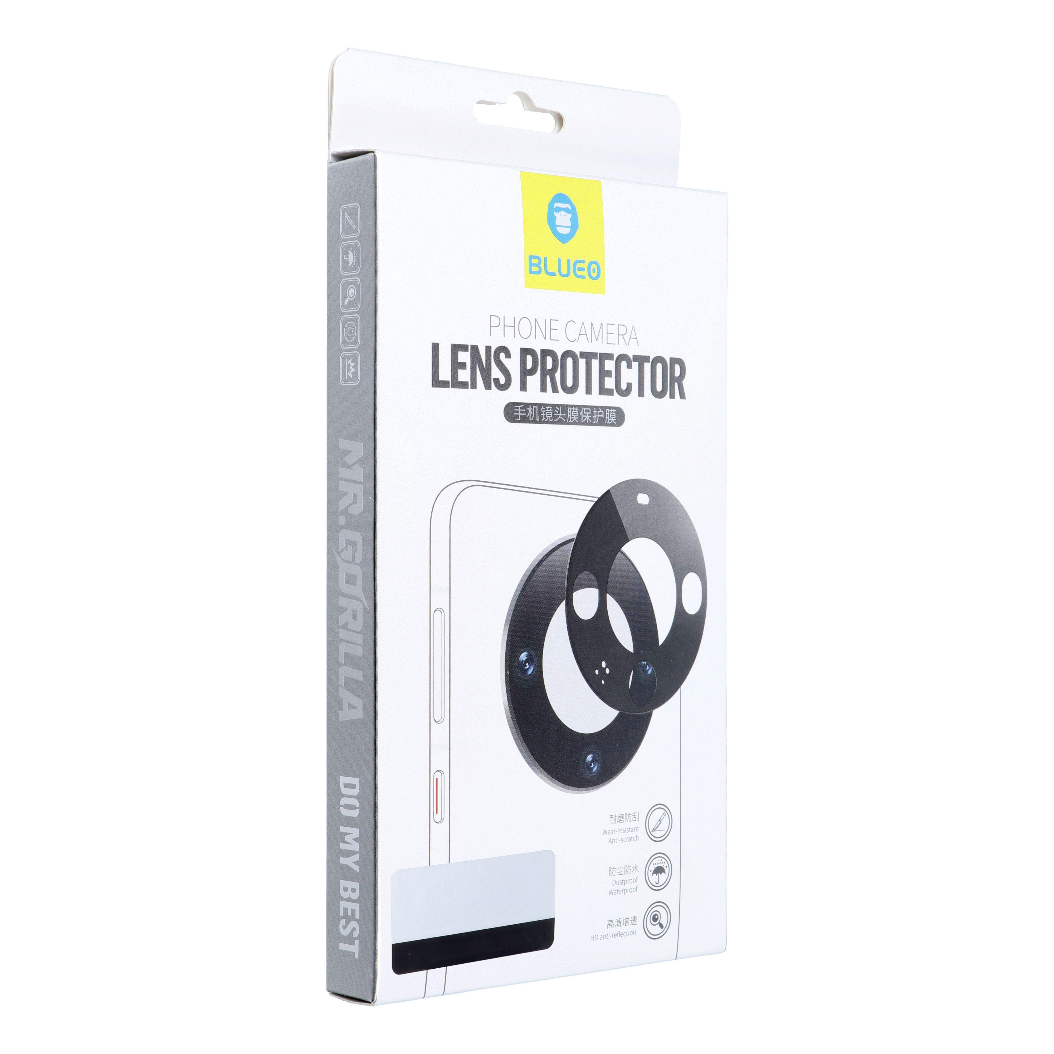 5D Mr. Monkey Armor Kamera Üveg (Forró Hajlítás) – Samsung Galaxy S24 Ultra fekete
