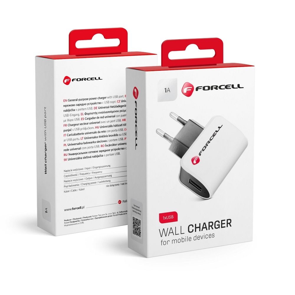 FORCELL Univerzális Utazó Töltő 1A USB Aljzattal
