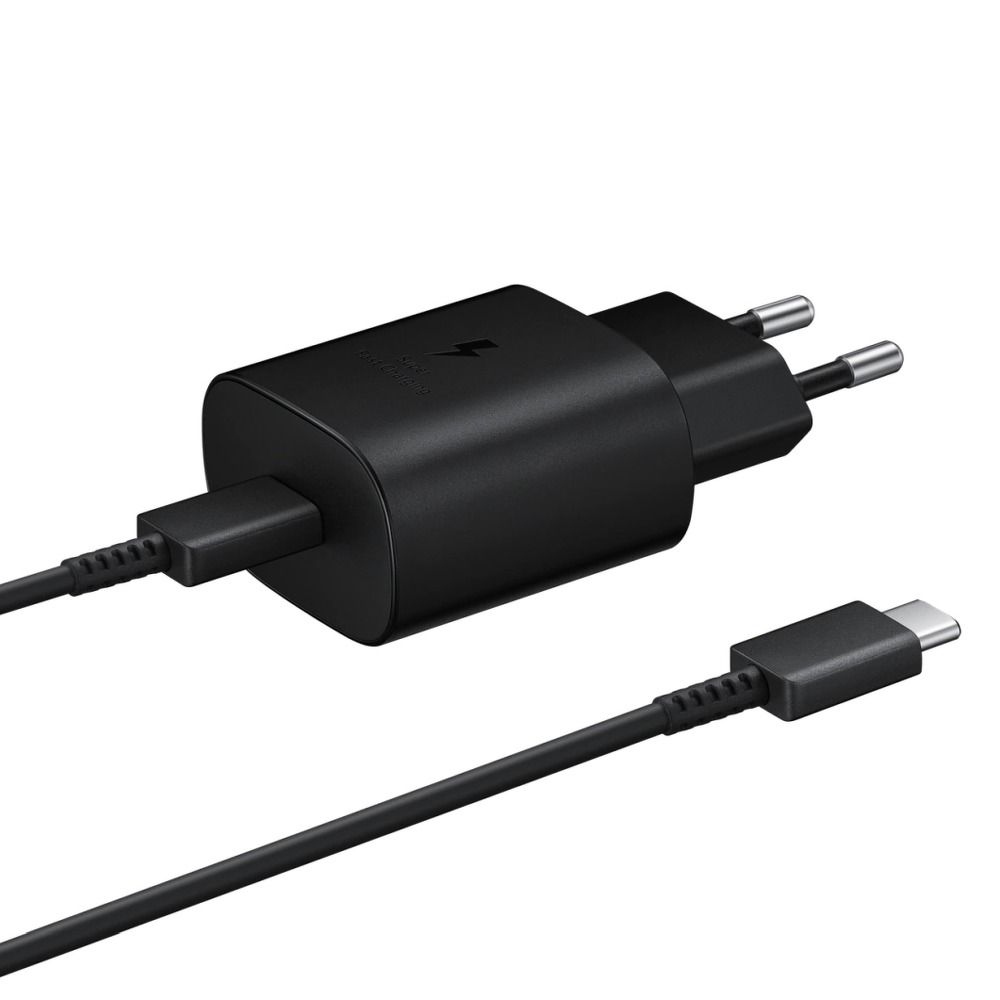 SAMSUNG original charger Type C + cable Type C to Type C PD 3A 25W EP-TA800XBEGWW black blister