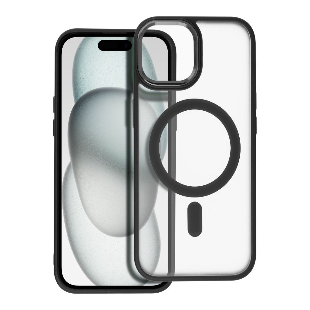 MATTE MAG COVER tok IPHONE 15-höz, fekete, MagSafe kompatibilis