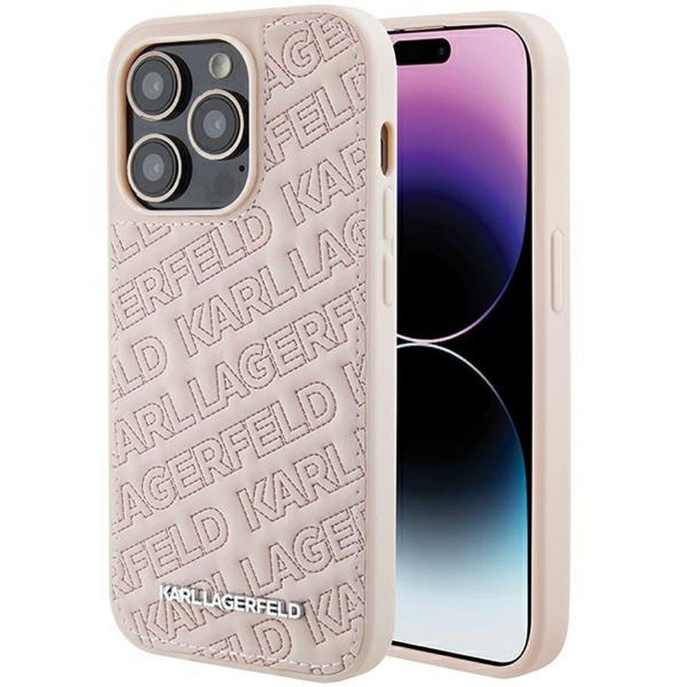 KARL LAGERFELD tok IPHONE 15 Pro Max KLHCP15XPQKPMP (Steppelt Minta) rózsaszín