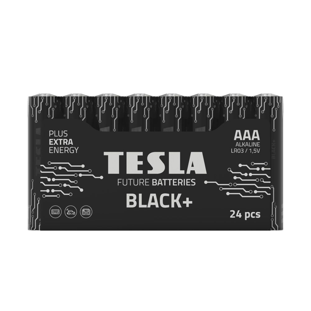 TESLA alkáli elem R3 (AAA) Fekete+ [24×30] 24 db