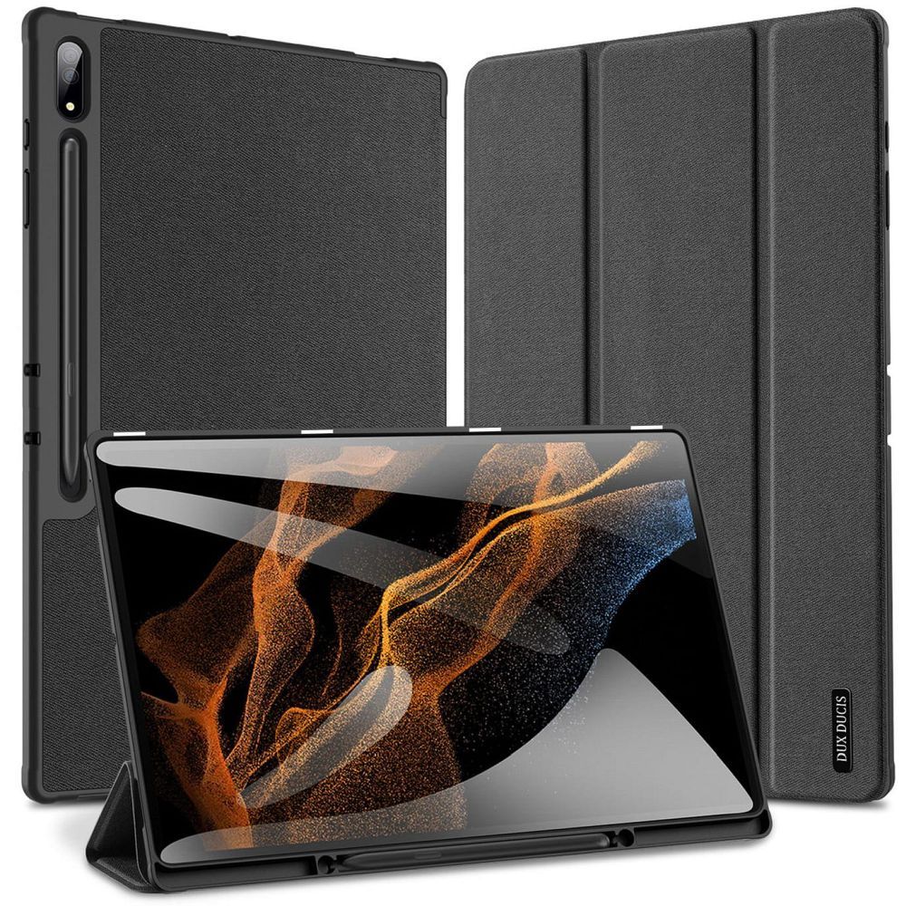 DUX DUCIS DOMO hajtogatható tok ceruzatárolóval SAMSUNG Tab S8 Ultra/S9 Ultra fekete