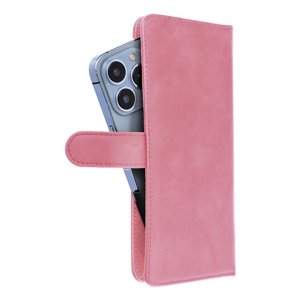 Universal book case COMMON size XL for SAMSUNG A12 /  A13 4G / A34 5G / A02s / XIAOMI Redmi 12 4G / 12C / NOTE 12 4G / 12 PRO 5G OPPO A53s / A72 / A92 pink