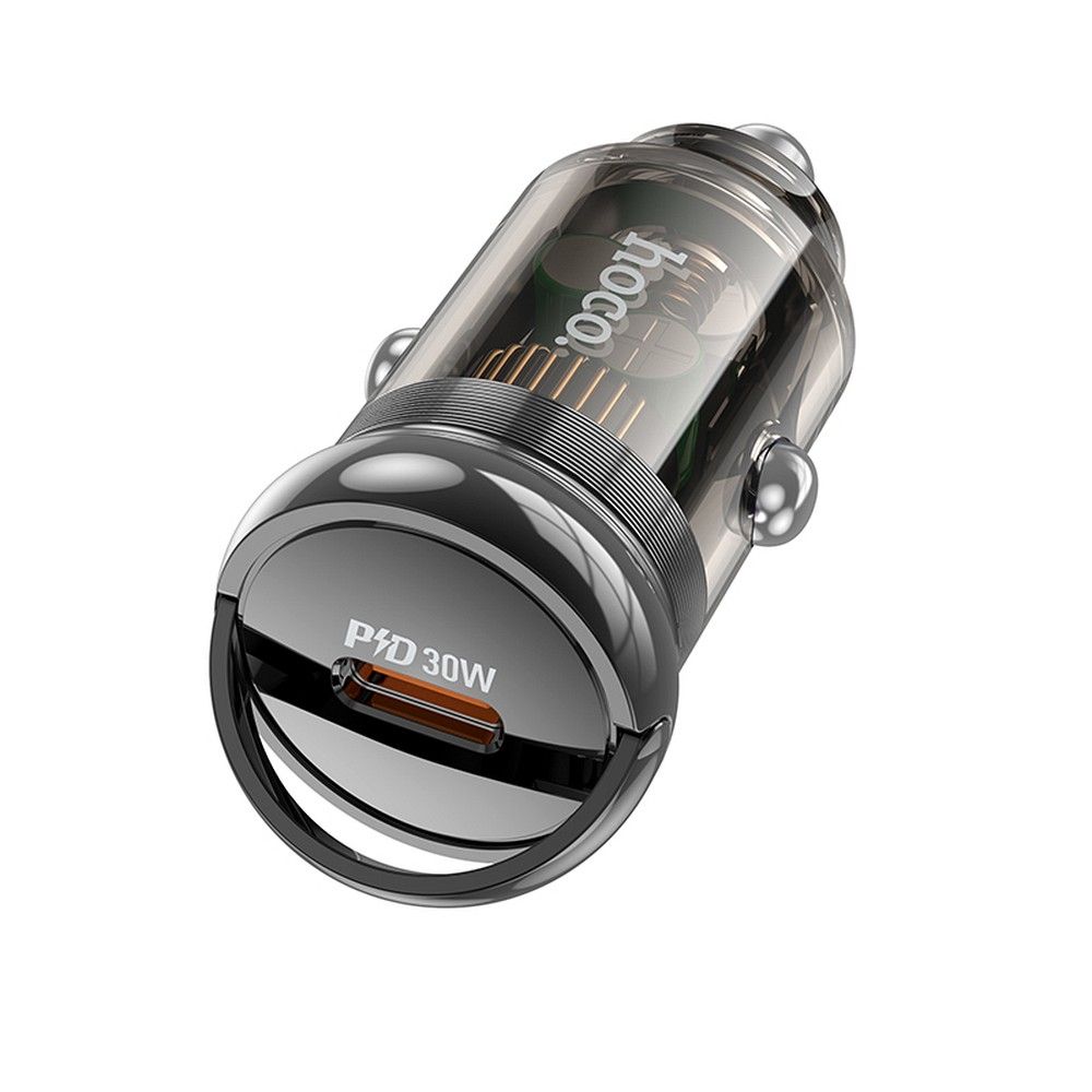 HOCO car charger Type C PD QC3.0 3A 30W Z53 transparent black