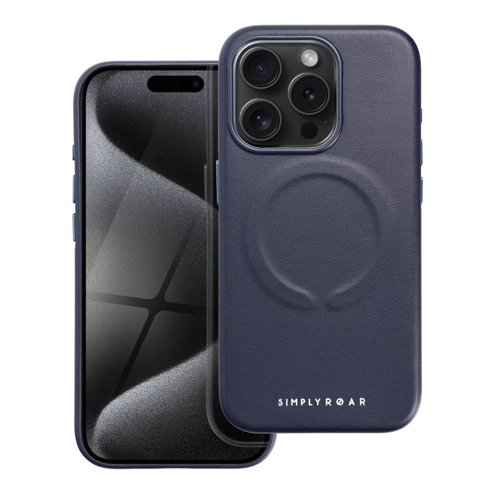 Roar Leather Mag Case – iPhone 15 Pro navy