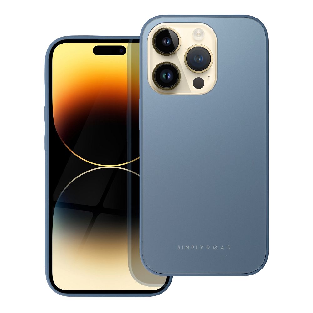 Roar Matt Üveg Tok – iPhone 14 Pro kék