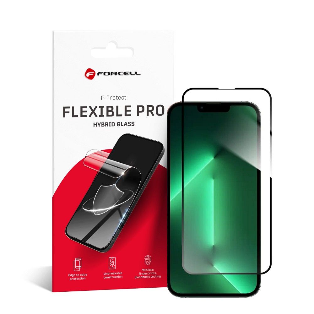 Forcell Flexible Nano Glass 5D iPhone 13/13 Pro/14 fekete
