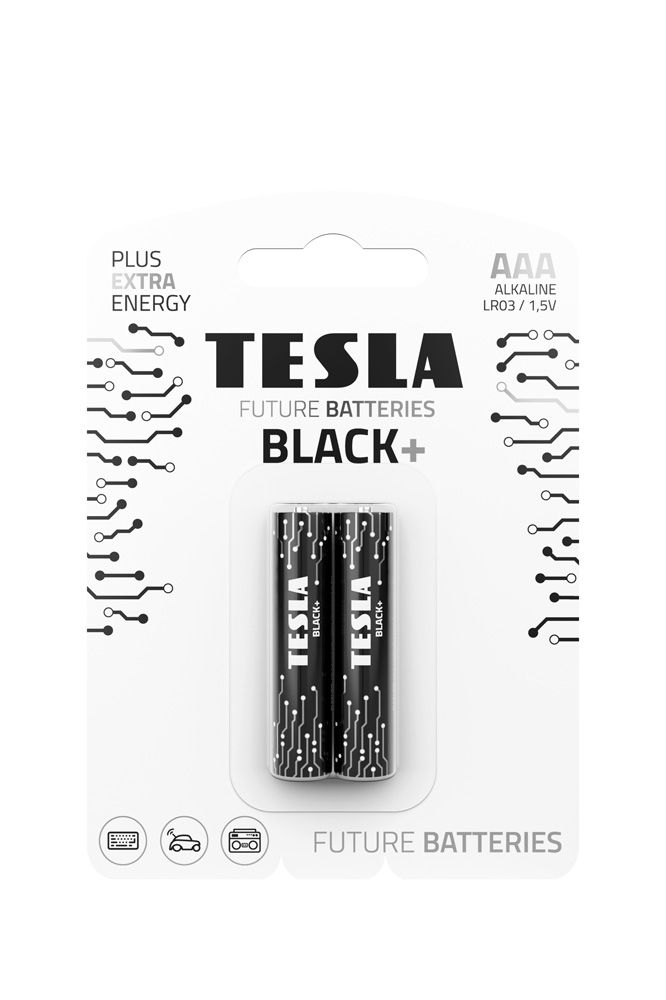 TESLA alkáli elem R3 (AAA) Fekete+ [2×120] 2 db