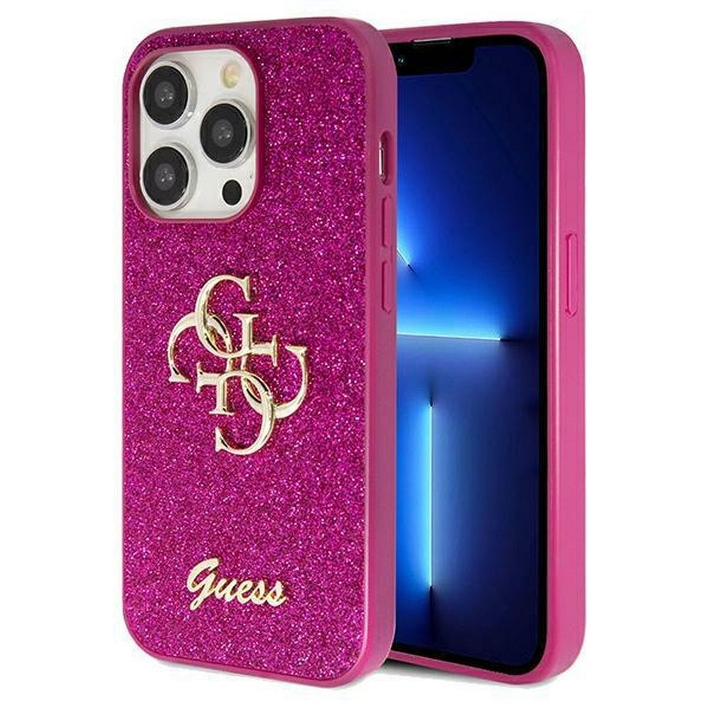 GUESS case for IPHONE 15 Pro GUHCP15LHG4SGU (Fixed Glitter Big 4G) purple