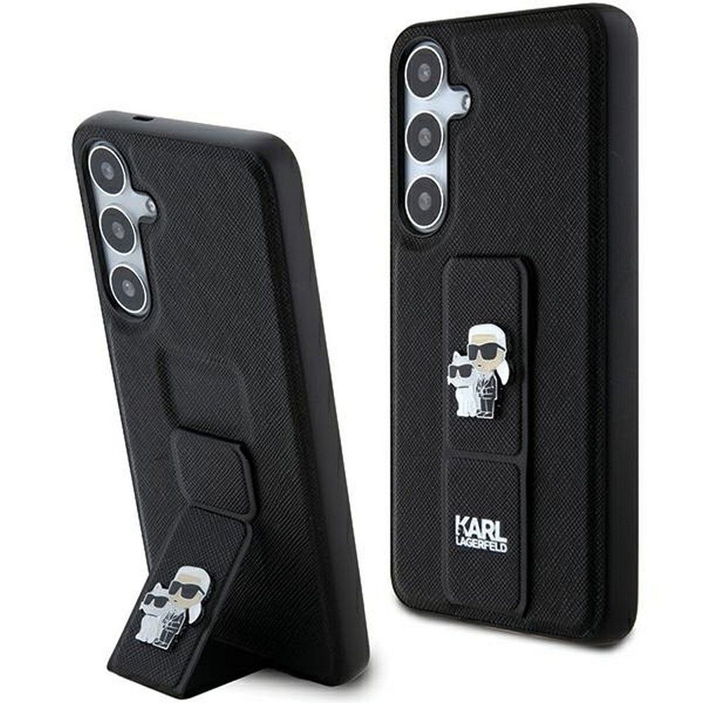 KARL LAGERFELD tok SAMSUNG S24 Plus KLHCS24MGSAKCPK (GRIPSTAND SAFFIANO KC PINS) fekete