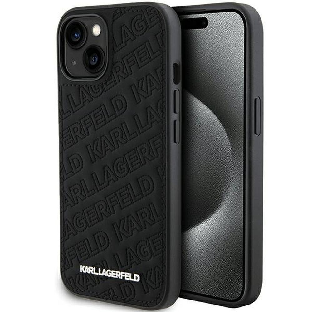 KARL LAGERFELD tok IPHONE 15 KLHCP15SPQKPMK (Steppelt Minta) fekete
