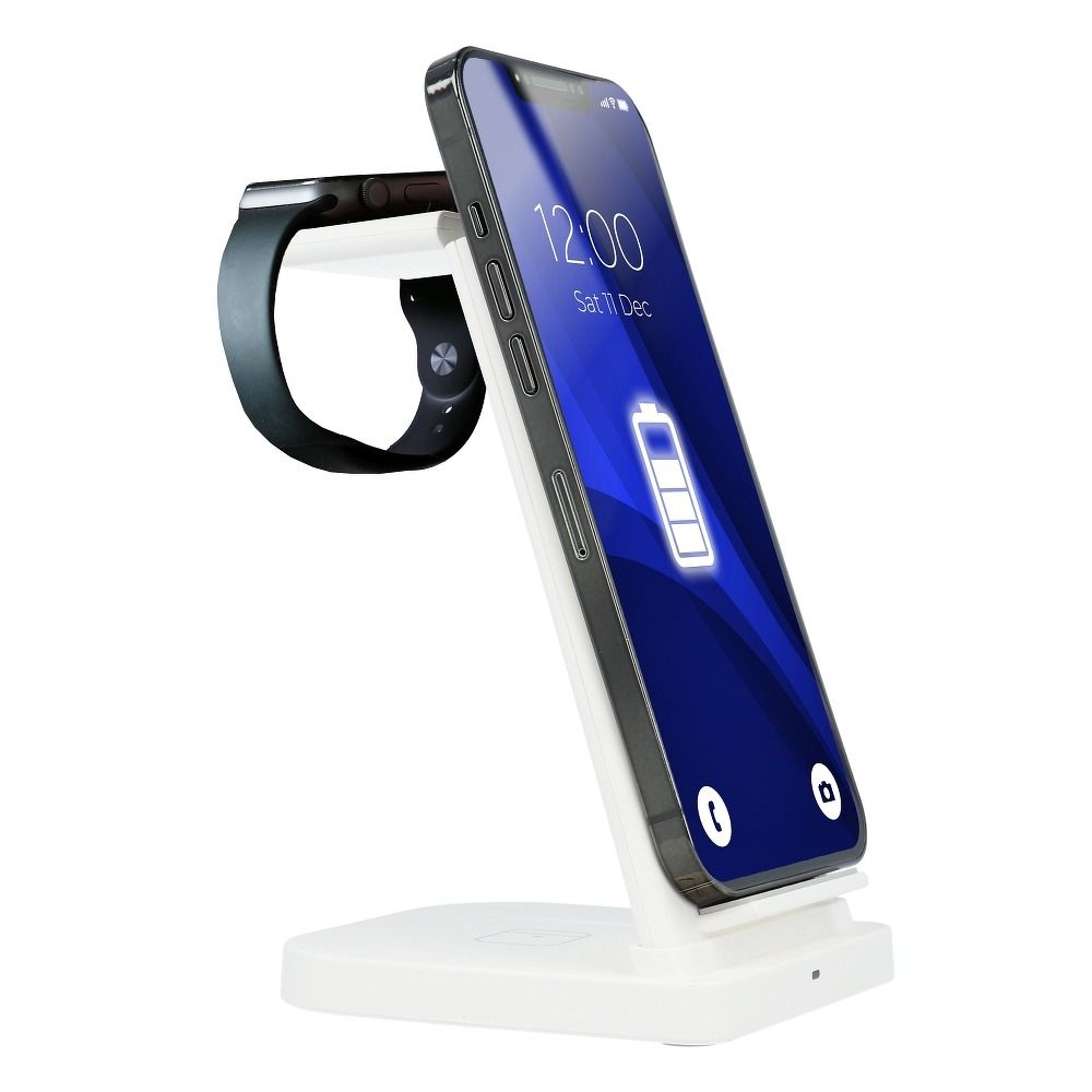 Wireless charger Qi with LED 3in1 15W B-12 white