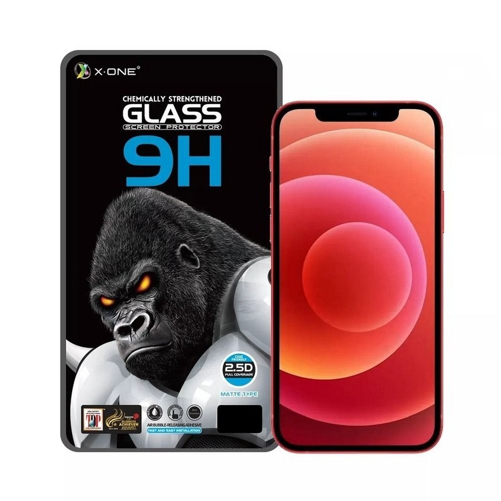 X-ONE Full Cover Extra Strong Matte – for iPhone 12/12 Pro tempered glass 9H