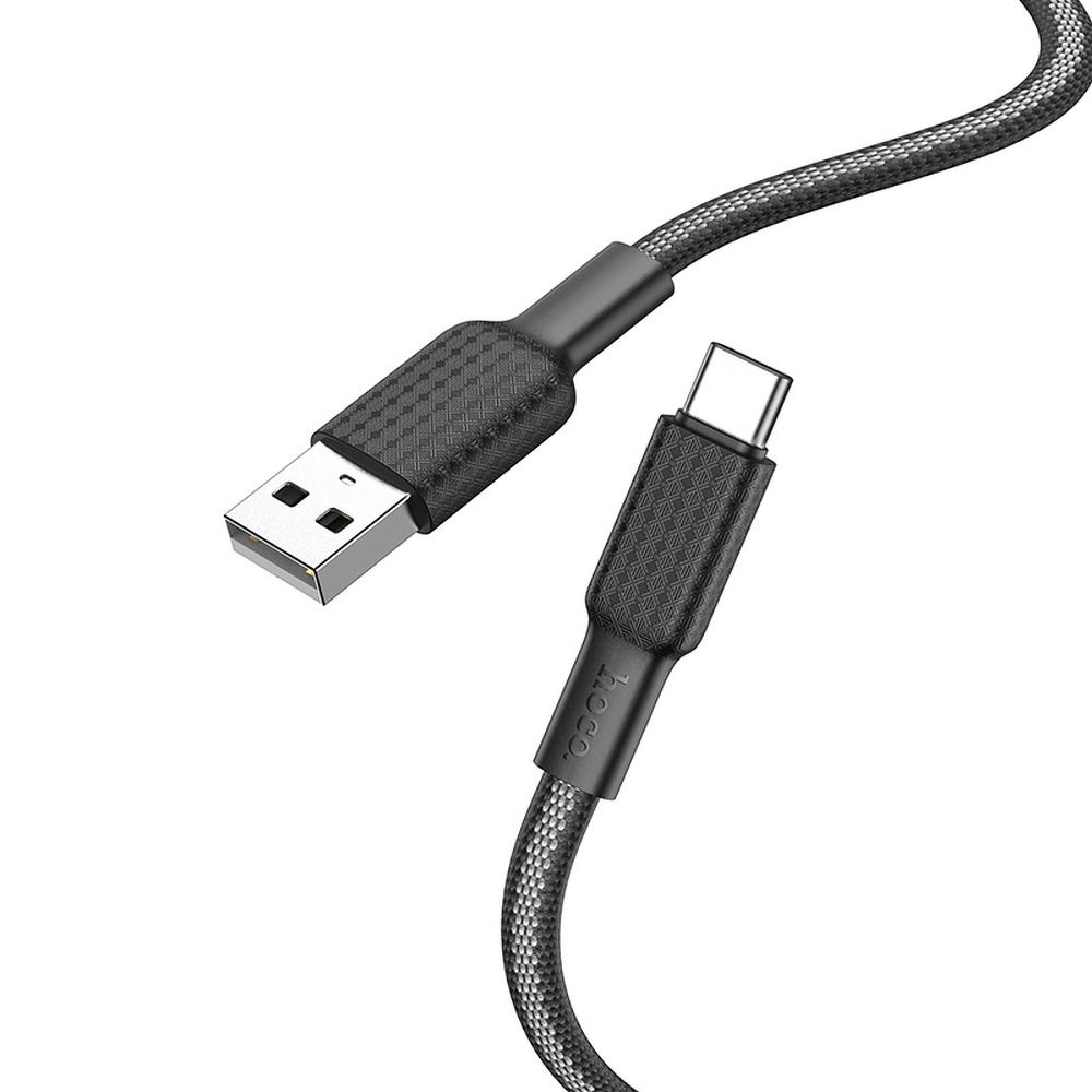 HOCO USB A – Type C 3A X69 kábel 1 m fekete-fehér