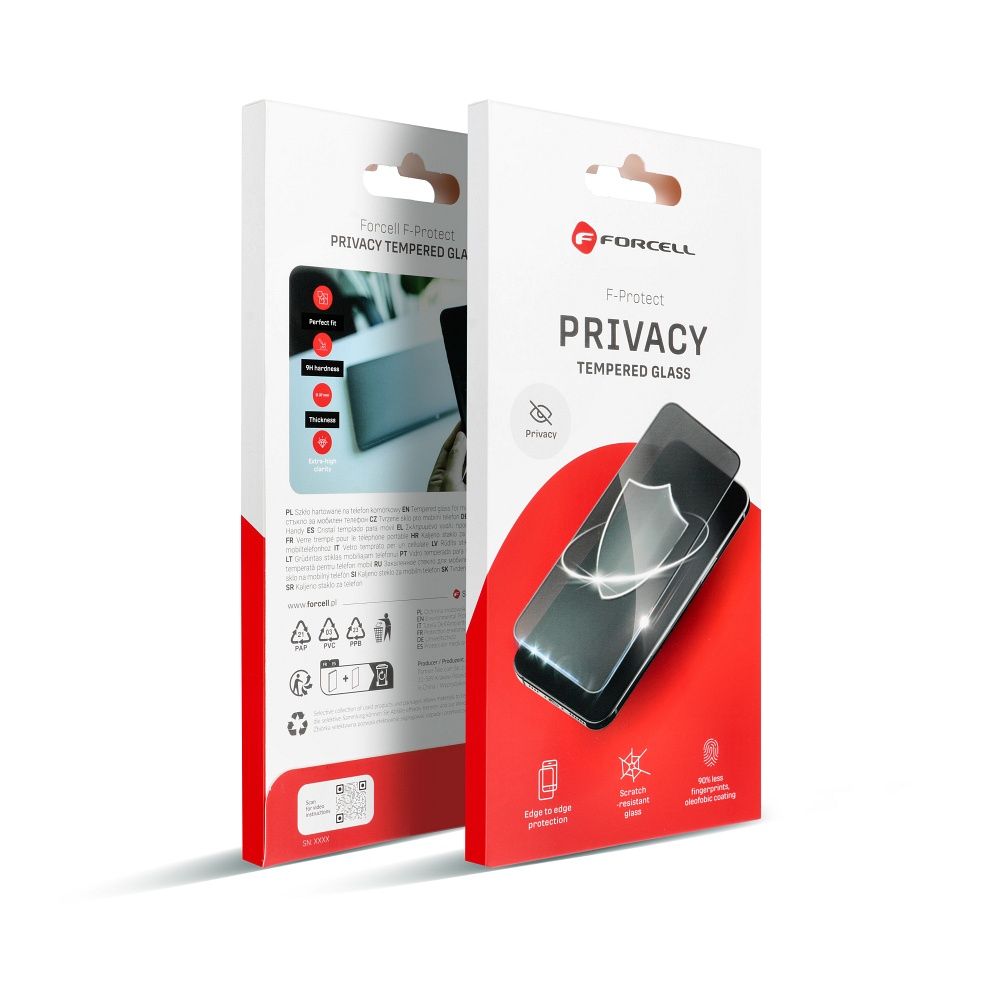 Forcell Privacy Glass – iPhone 15 Plus fekete