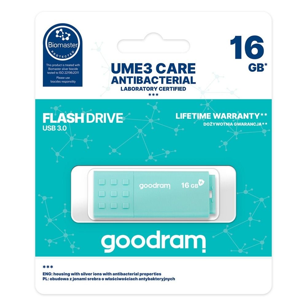 GOODRAM pendrive UME3 16GB USB3.0 (Biomaster védett)