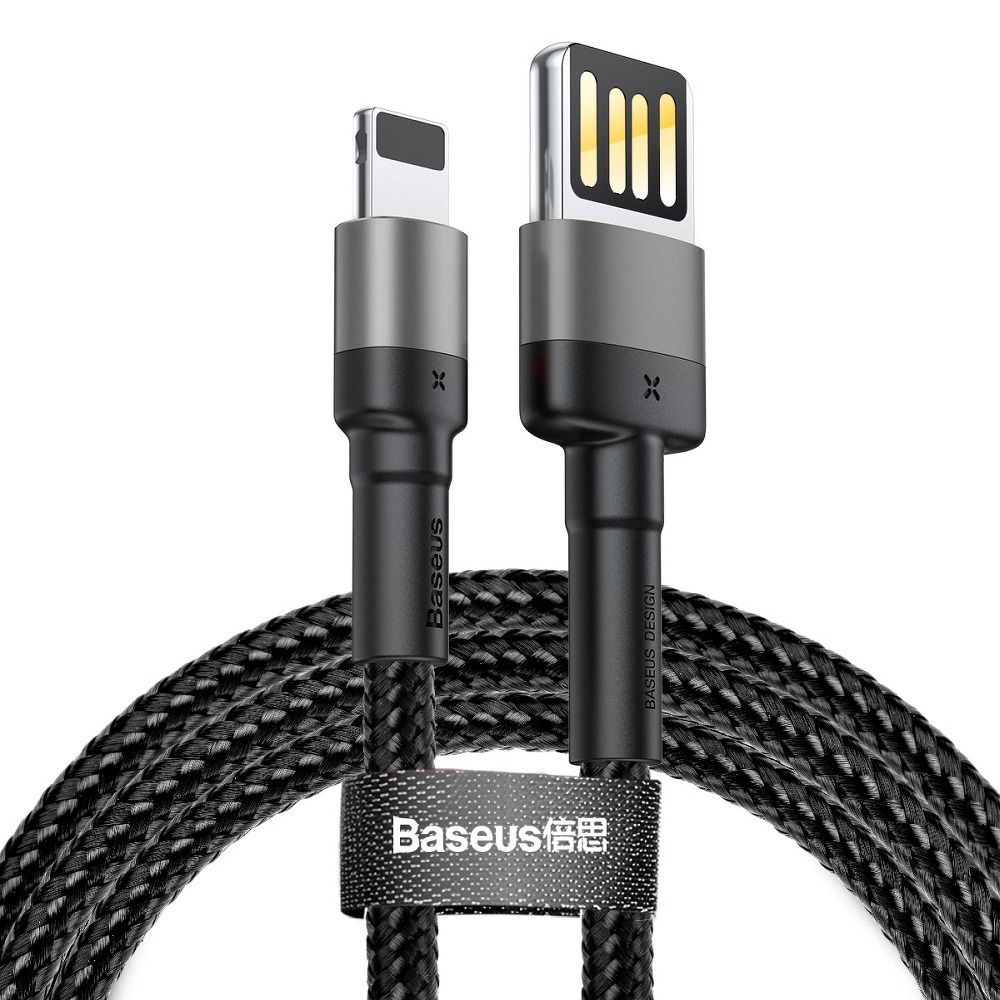 BASEUS USB A to Lightning kábel 2,4A Cafule CALKLF-GG1 1 m fekete szürke