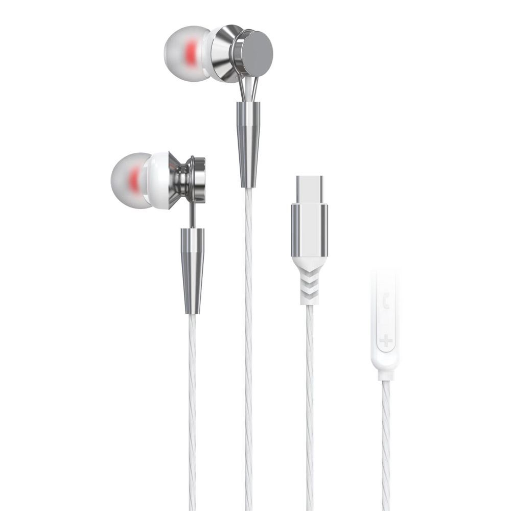 PAVAREAL vezetékes fülhallgató mikrofonos Type C PA-M10C-R fehér [DAC]