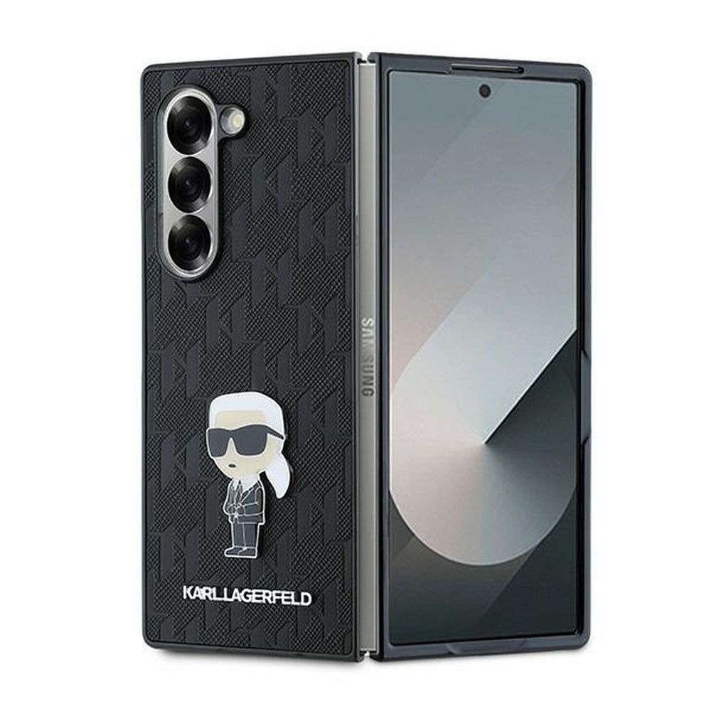 KARL LAGERFELD tok SAMSUNG Z Fold 6 KLHCZFD6SAPKINPK (HC Saffiano Monogram Ikonik Pin) fekete