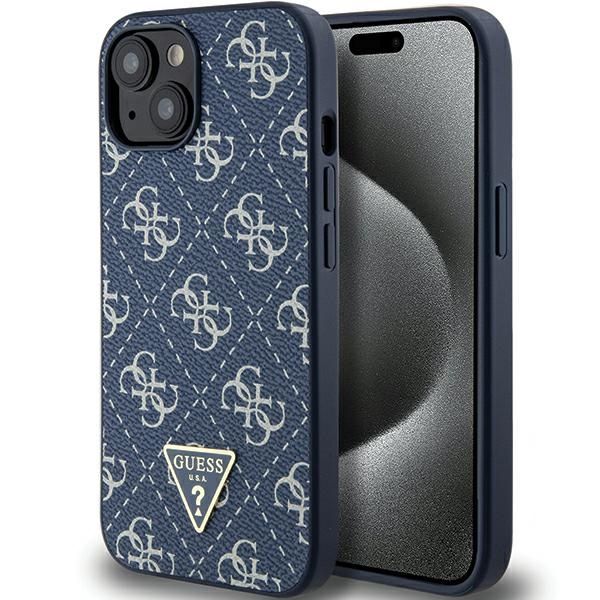 GUESS tok IPHONE 13 / 14 / 15 GUHCP15SPG4GPB (4G Háromszög Fém Logó) kék