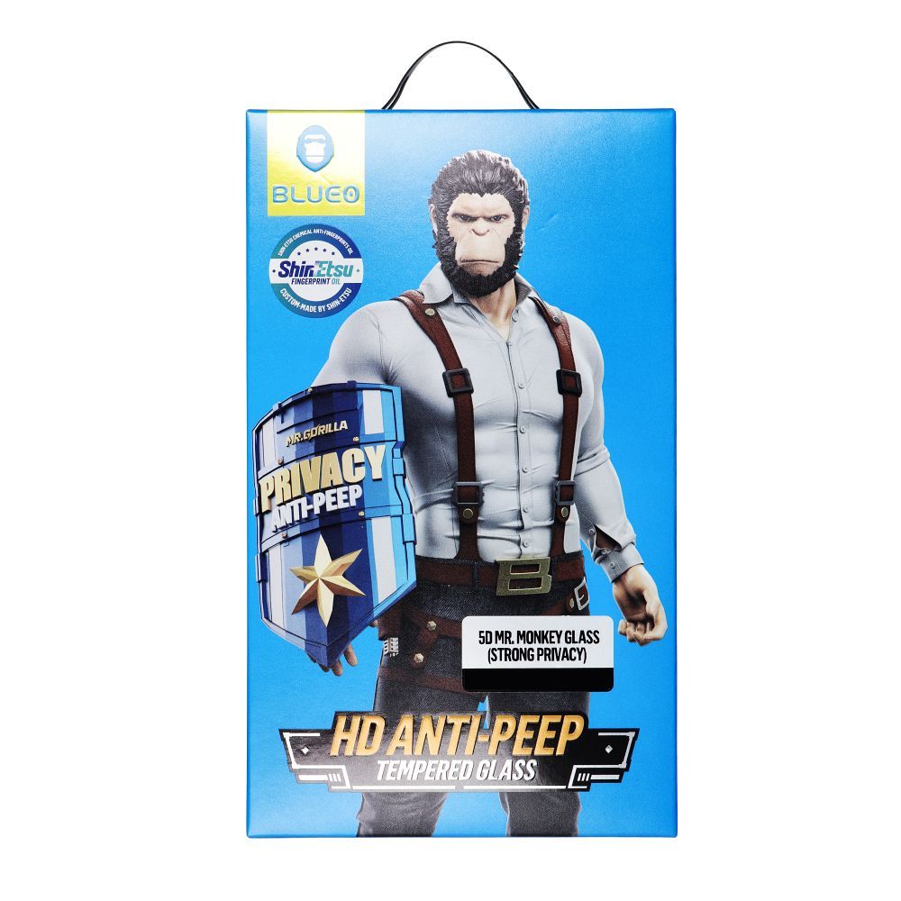 5D Mr. Monkey Glass – Apple iPhone 14 Pro fekete (Erős adatvédelem)