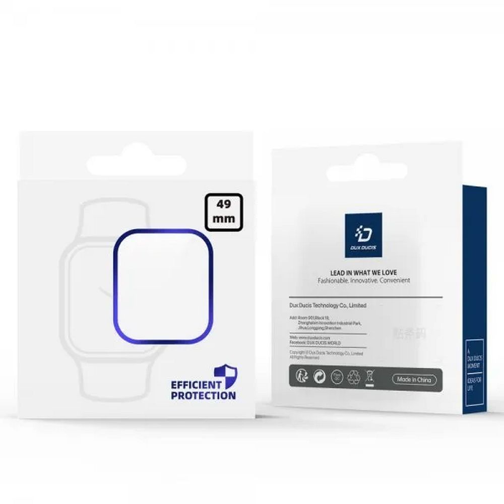 DUX DUCIS Flas - Edzett üveg keret Apple Watch Ultra/Ultra 2 49mm fekete tok