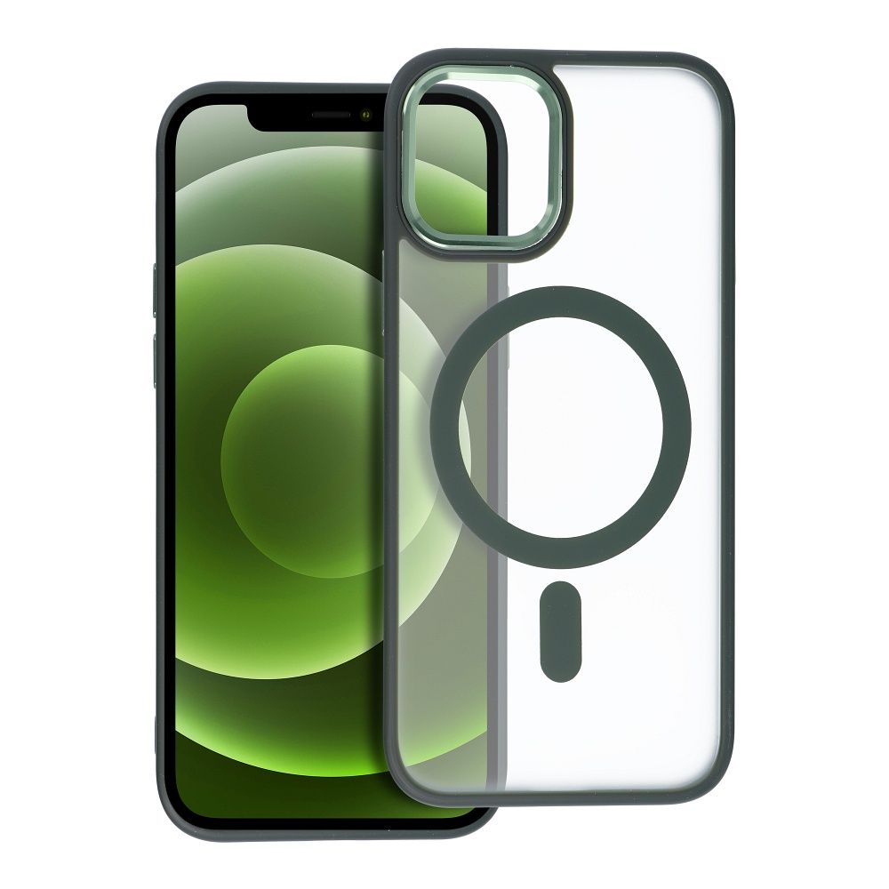 MATTE MAG COVER tok kompatibilis MagSafe-el IPHONE 12 / 12 Pro zöld