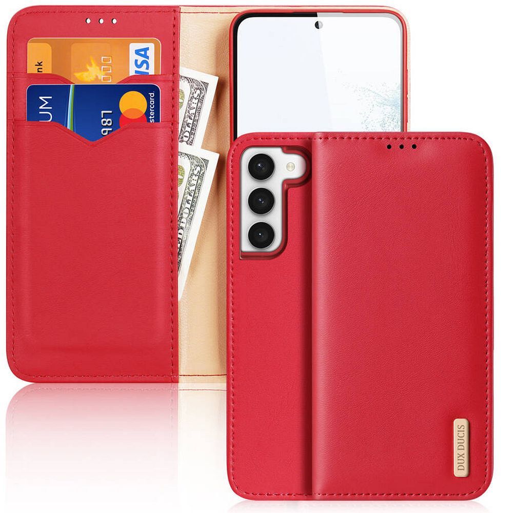 DUX DUCIS wallet case HIVO for SAMSUNG S24 piros