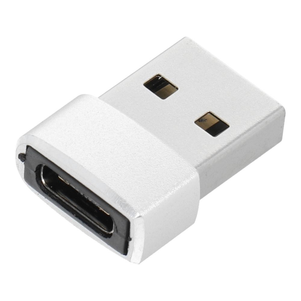Type C (női) – USB A (férfi) adapter ezüst