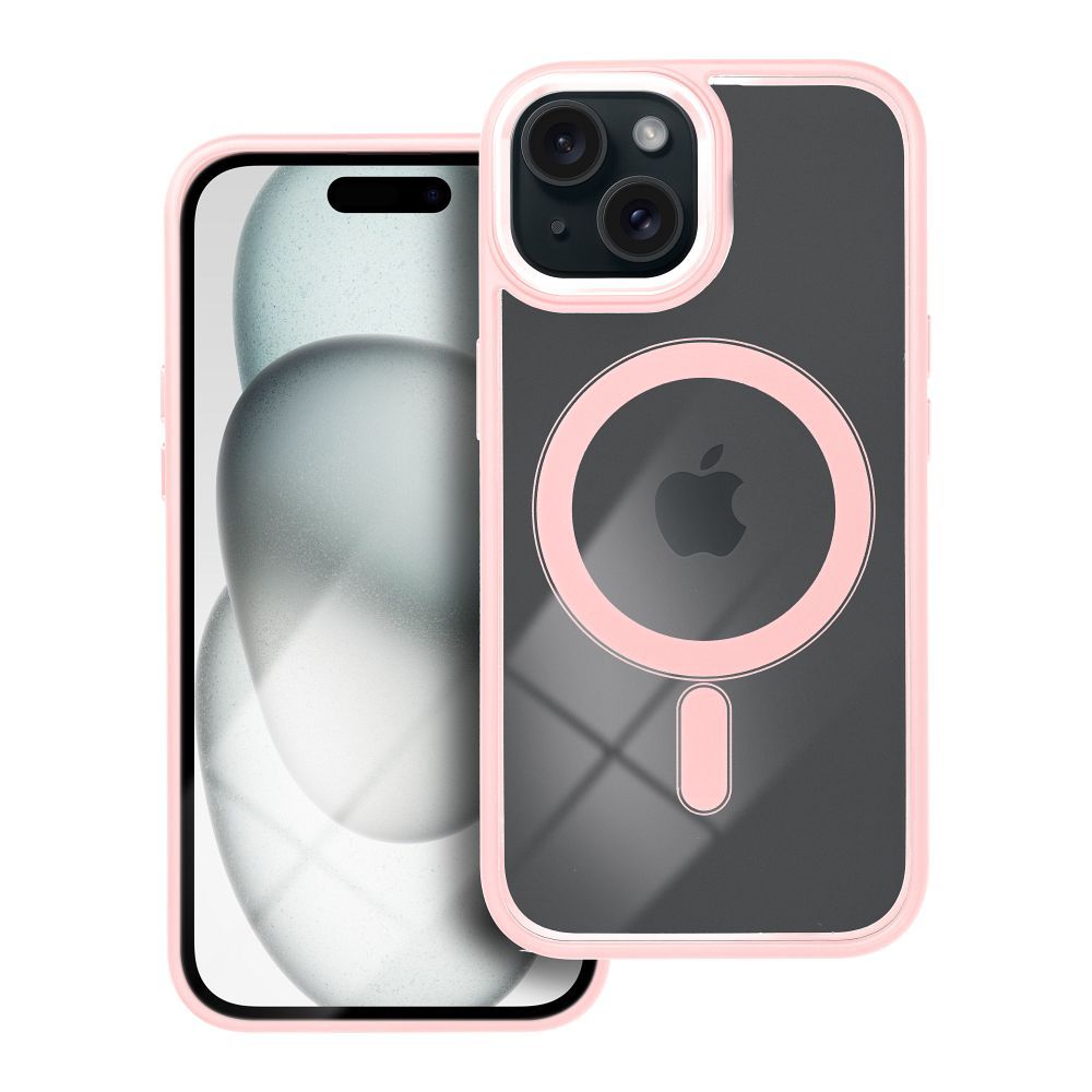 COLOR EDGE MAG COVER tok kompatibilis MagSafe-el IPHONE 15 rózsaszín