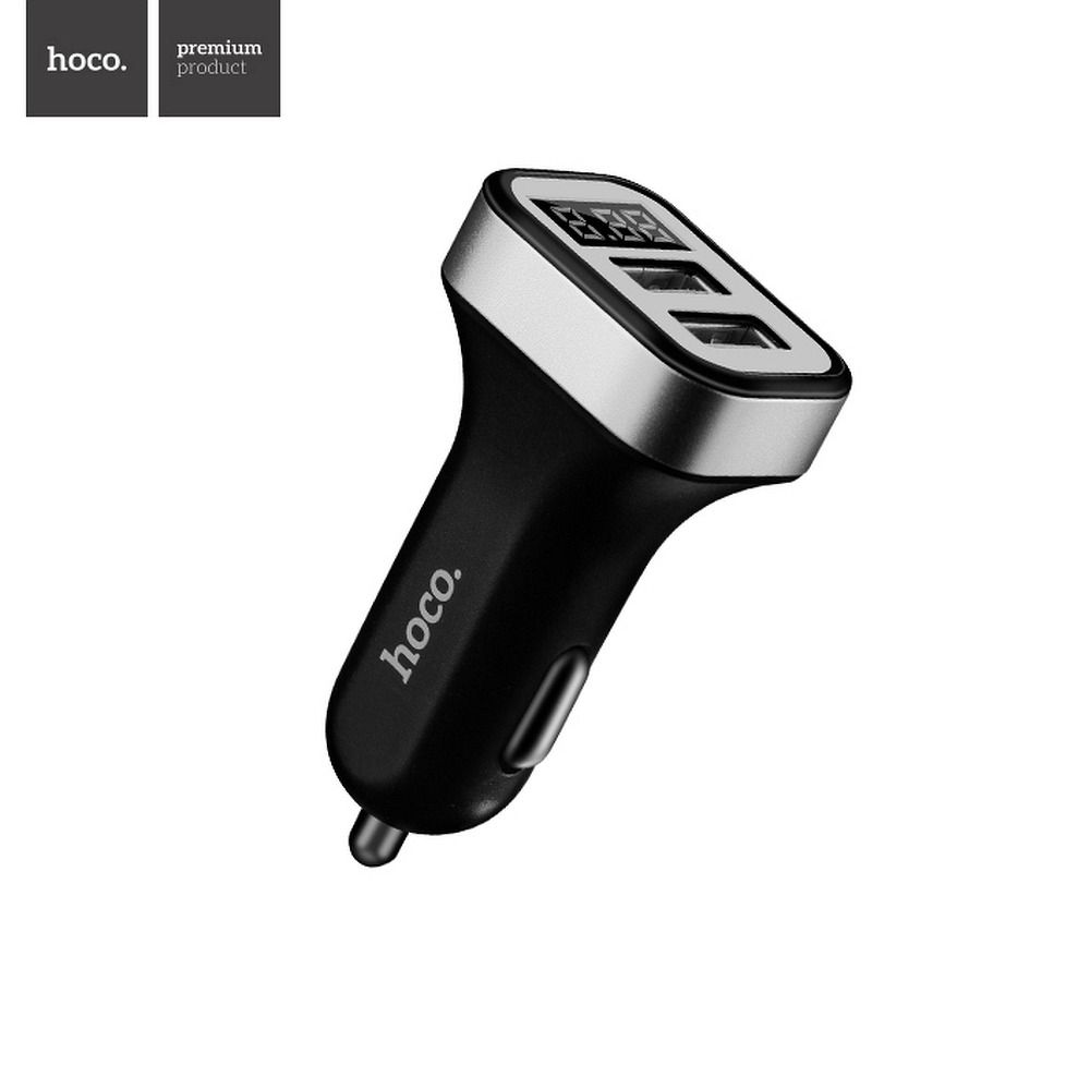 HOCO autós töltő 2 x USB 3,1A LCD Z3 fekete