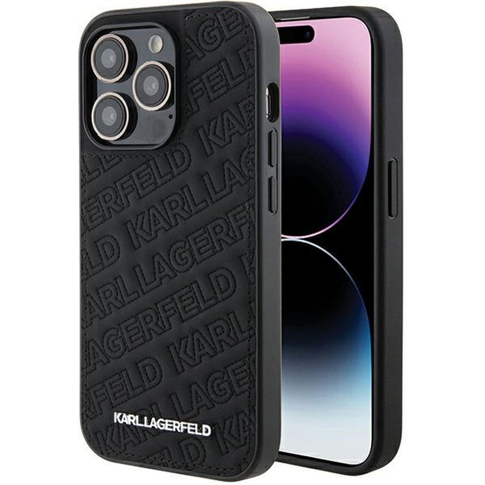 KARL LAGERFELD tok IPHONE 15 Pro Max KLHCP15XPQKPMK (Quilted Pattern) fekete