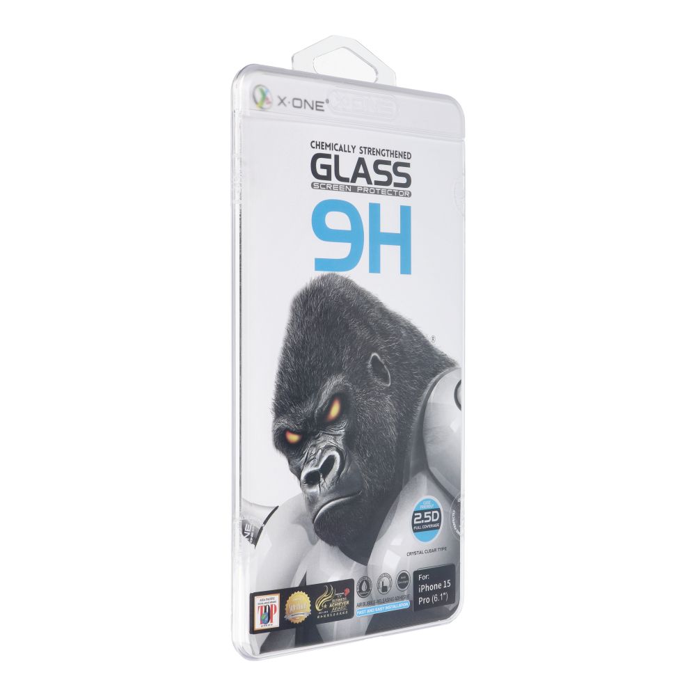 X-ONE Full Cover Extra Strong Crystal Clear – iPhone 15 Pro edzett üveg 9H