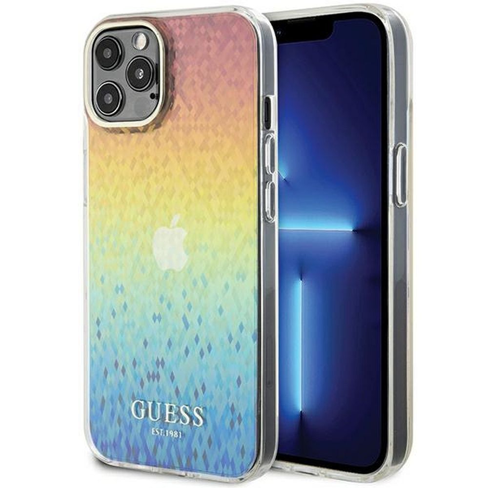 GUESS case for IPHONE 12 / 12 Pro GUHCP12MHDECMI (IML Faceted Mirror / disco iridescent) multicolor