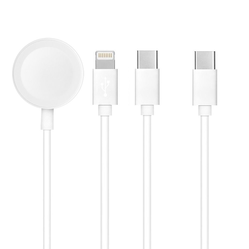 3 az 1-ben Type C – Lightning kábel / Typ C / Apple Watch 3W 2A C3169 1,2 m fehér