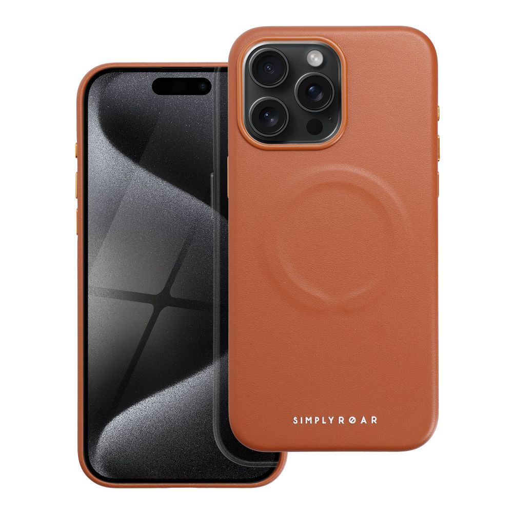 Roar Leather Mag Case – iPhone 15 Pro Max Barna