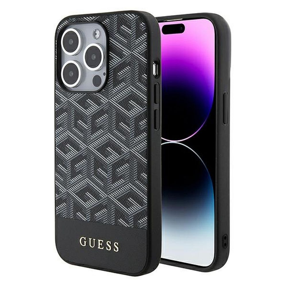 KARL LAGERFELD tok IPHONE 15 Pro-hoz, MagSafe kompatibilis GUHMP15LHGCFSEK (GCUBE Csíkok) fekete