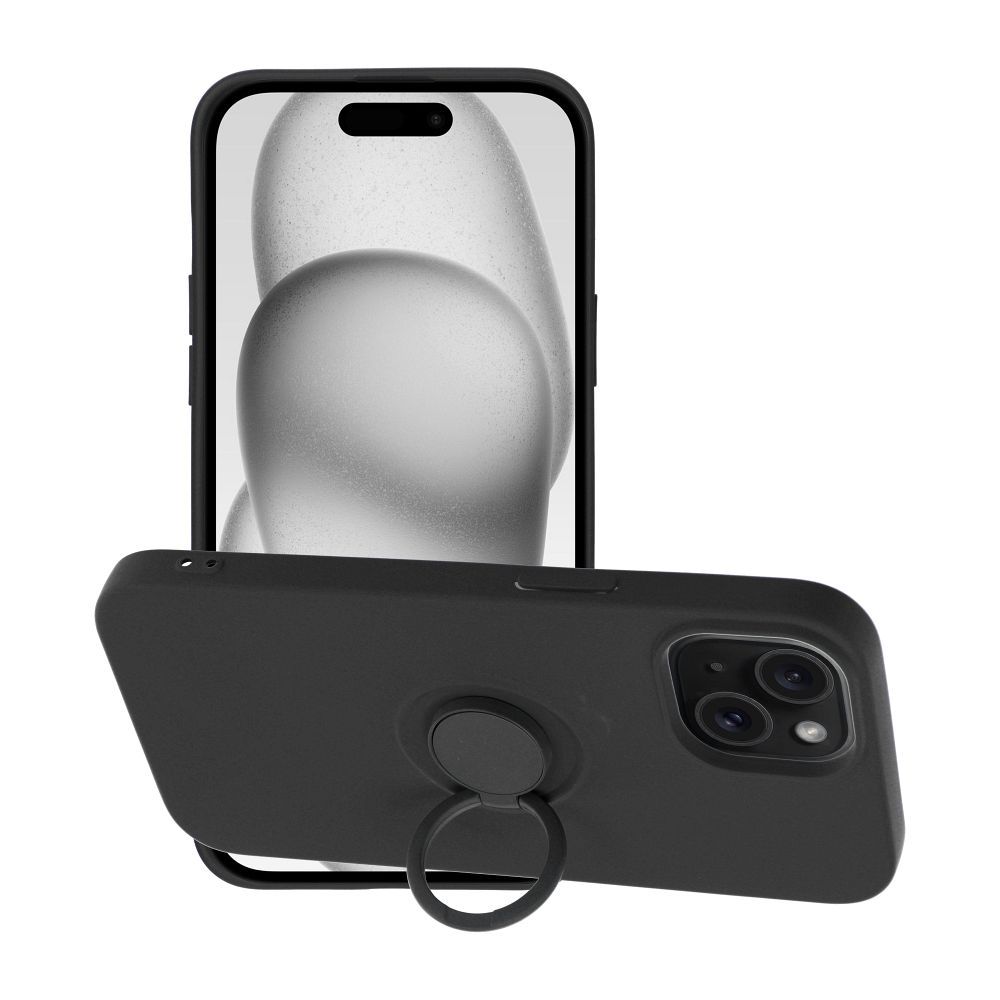 SILIKON RING tok IPHONE 15-hez fekete