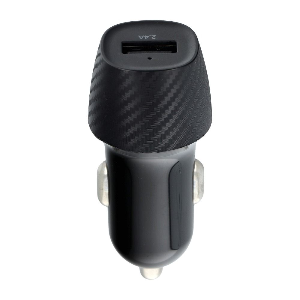 Autós töltő QWE CARBON USB 2,4A 12W CC281-1A fekete