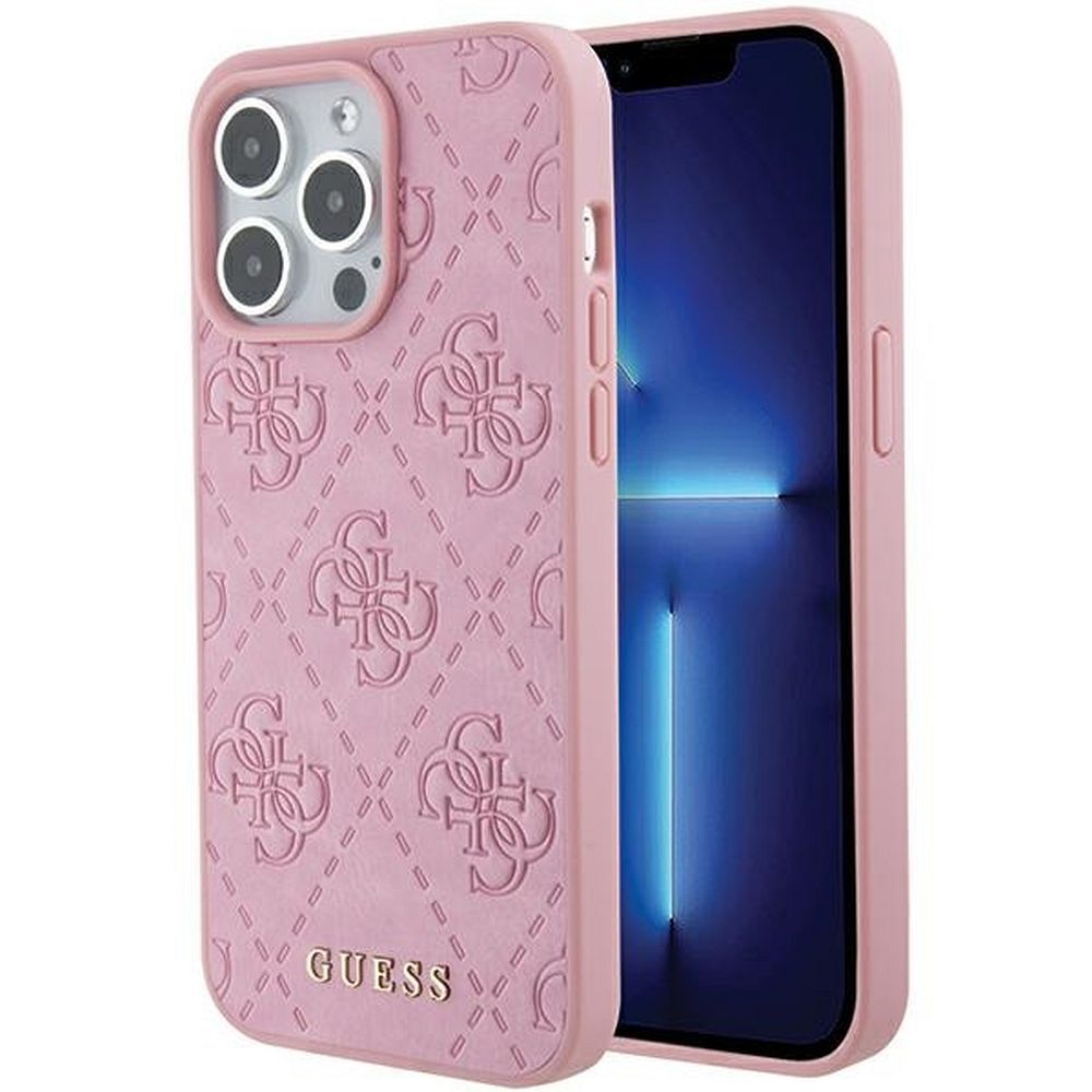 Original faceplate case GUESS GUHCP15LP4EPMP for iPhone 15 PRO (Quilted 4G  Classic / pink) - Smartech.ee