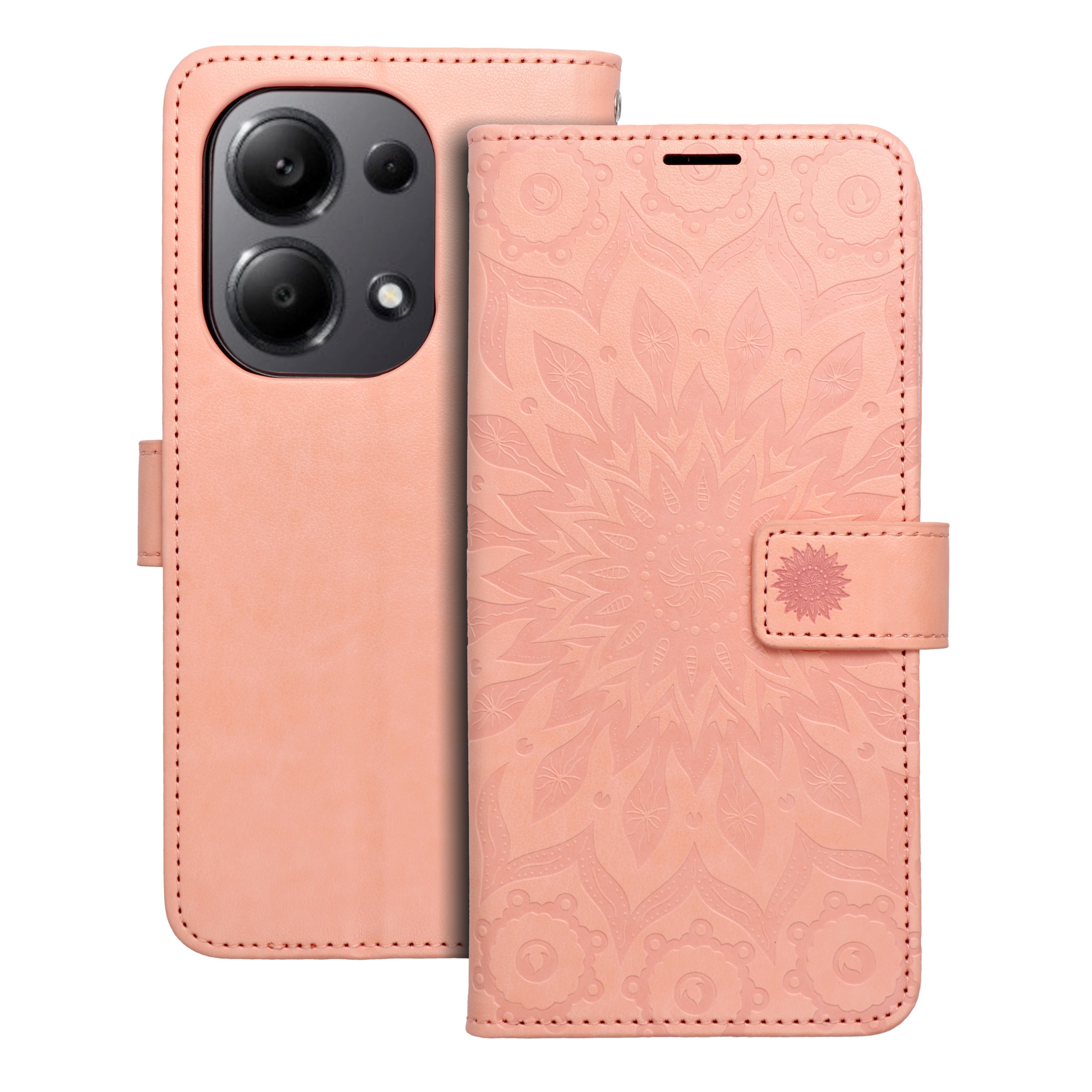 MEZZO könyvtok XIAOMI Redmi Note 13 Pro 4G / POCO M6 Pro 4G mandala barack színben